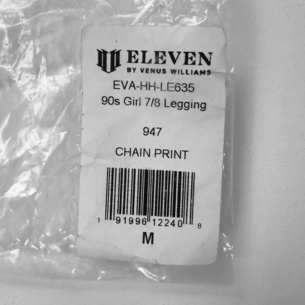 EleVen by Venus Williams 90's Girl Black & White Chain Compression 7/8 Legging M - Picture 9 of 9